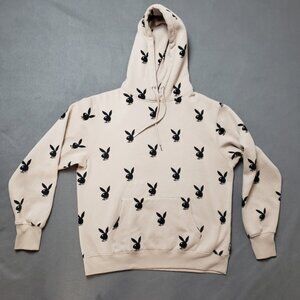 Playboy Hoodie Beige With All Over Bunny Logo